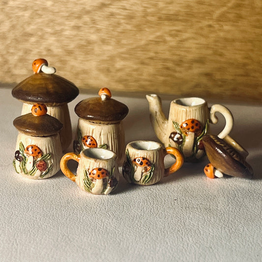 Mushroom Tea Set 1:12 Scale