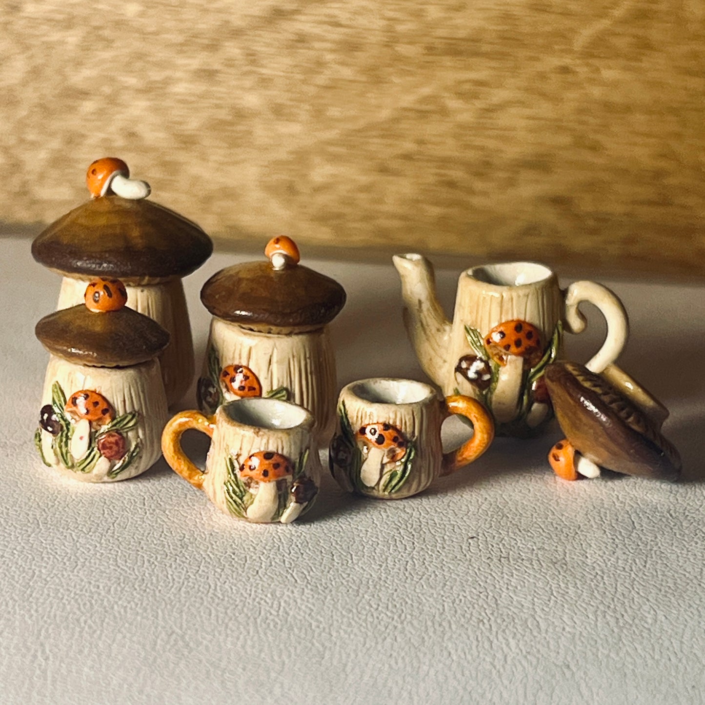 Mushroom Tea Set 1:12 Scale