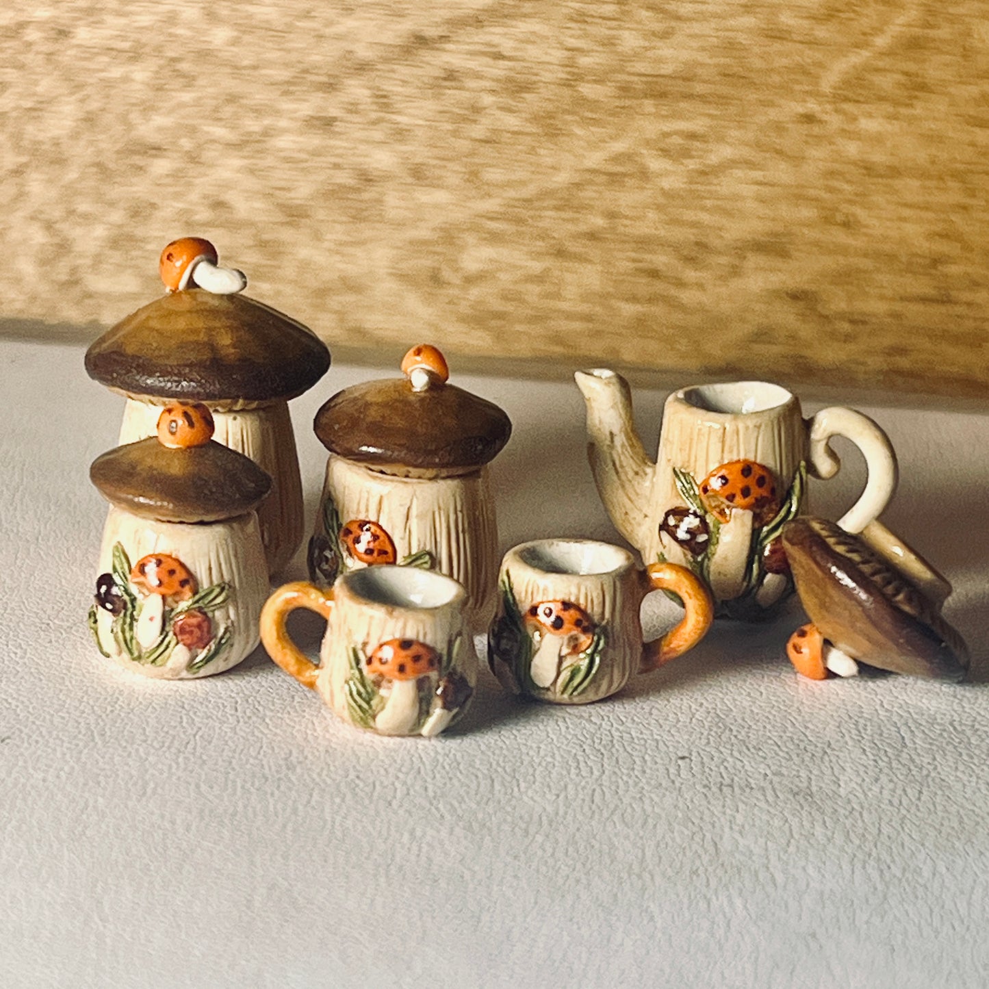 Mushroom Tea Set 1:12 Scale